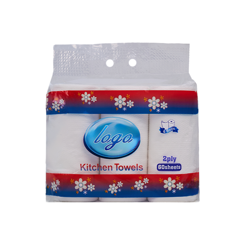 Disposable 2 Ply 6 Rolls Kitchen Tissue Paper