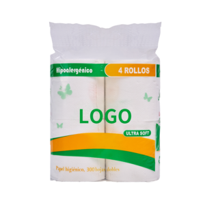 White 4 Rolls Per Bag Full Embossed Toilet Paper
