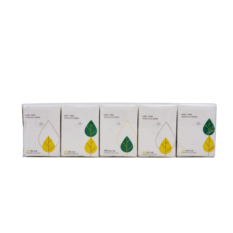 Virgin Wood Pulp 3 Ply 8 Pic Pocket Tissue Paper